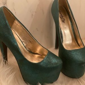 Emerald Green platform Heels pumps stilettos